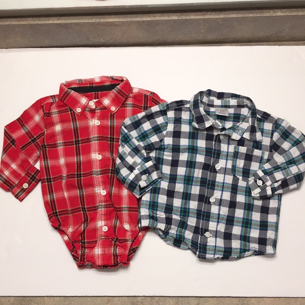 Gymboree plaid dress shirt bundle 6-12 months